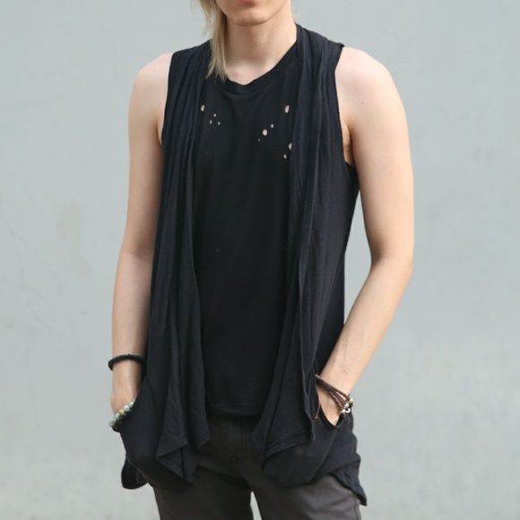 Rue21 Black Moth Eaten Tank Top Sleeveless Grunge - Picture 5 of 6